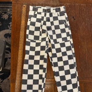 P&Co SERVICE FATIGUE PANTS - BLACK CHECKERBOARD Size UK8
